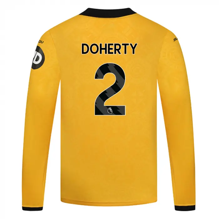 Wolverhampton Wanderers Shop | 2025-26 Wolves Home Shirt – LS – Junior DOHERTY 2 Wolverhampton Wanderers Merchandise